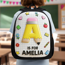 Load image into Gallery viewer, “Unleash Creativity!” Personalized Initial Letter School Bag - Custom Gifts for Kids Back to School Backpack MagicInPrints