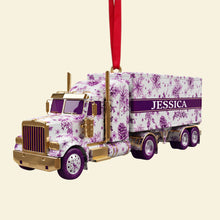 Load image into Gallery viewer, “Drive Your Dreams” - Elegant Semi Truck Ornament - Personalized Gifts for Truckers Ornament MagicInPrints
