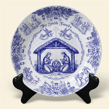 Load image into Gallery viewer, Cherish the Moment: Personalized Christmas Family Plate - Custom Gift for Christian Families and Loved Ones Ceramic Round Plate MagicInPrints