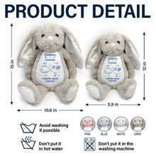 Load image into Gallery viewer, Forever Linked – Personalized Soft Toy Bunny – Gift for Grandma and Granddaughter Soft Toy Bunny MagicInPrints