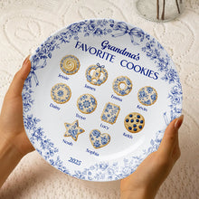 Load image into Gallery viewer, Grandma's Favorite Cookies - A Personalized Gift for Grandma - Toile de Jouy Ceramic Round Plate Ceramic Round Plate MagicInPrints