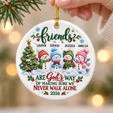 Load image into Gallery viewer, Personalized Snowman Ceramic Ornament Gift for Best Friend Christmas