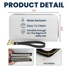 Load image into Gallery viewer, Personalized Leather Long Wallet with Birth Flower for Mom, Grandma, Sister