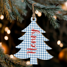 Load image into Gallery viewer, Personalized Plaid Christmas Tree Ornament Custom Family Gift