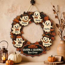 Load image into Gallery viewer, Personalized Wooden Halloween Sign Cute Ghost Decor Gift for Grandma & Grandpa
