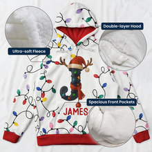 Load image into Gallery viewer, Personalized Family Initial Hoodie Colorful Reindeer Gifts