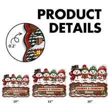Load image into Gallery viewer, Personalized Snowman Family Wooden Sign Gift for Grandparents Christmas Decor