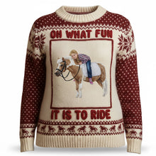 Load image into Gallery viewer, "Oh What Fun It Is To Ride!" - Custom Personalized Ugly Christmas Sweater - Perfect Gift for Horse Riding Lovers AOP Products MagicInPrints