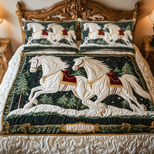Load image into Gallery viewer, “Galloping Hearts: Celebrate Love with Our Horse Couple Bedding Set” - Personalized Christmas Gift for Couples Bedding Set MagicInPrints