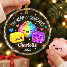 Load image into Gallery viewer, Personalized Glass Crystal Ornament Rainbow Squishies Gift for Kids
