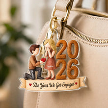 Load image into Gallery viewer, Personalized Acrylic Engagement Ornament Unique Gift for Couple