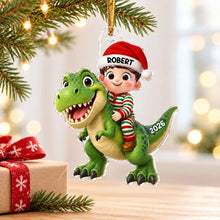 Load image into Gallery viewer, Personalized Acrylic Dinosaur Ornament for Kids Christmas Gift