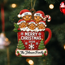 Load image into Gallery viewer, Personalized Gingerbread Family Wooden Ornament Christmas Gift for Mom & Dad