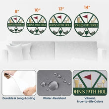 Load image into Gallery viewer, Personalized Shaped Metal Golf Sign Vintage 19th Hole Gift for Golfer