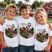 Load image into Gallery viewer, Personalized Classic Tee Green & Gold Football Gift for Mom