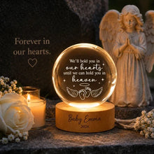 Load image into Gallery viewer, Personalized Globe Lamp with Angel Baby Footprints Memorial Gift for Grieving Parents