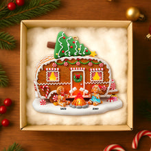 Load image into Gallery viewer, Celebrate the Holidays with Our Personalized Gingerbread Couple Camping Ornament Ornament MagicInPrints