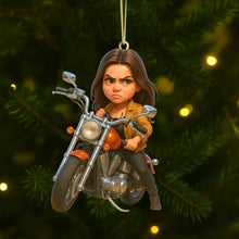 Load image into Gallery viewer, Ride with Joy: Customizable Biker Caricature Ornament - Perfect Gift for Motorcycle Enthusiasts Ornament MagicInPrints