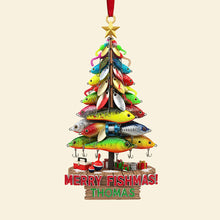 Load image into Gallery viewer, Merry Fishmas! Custom Fishing Lure Acrylic Ornament - Personalized Gift for Fishing Lovers Ornament MagicInPrints