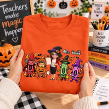 Load image into Gallery viewer, Personalized Halloween Teacher Tee Custom Gift for Educators