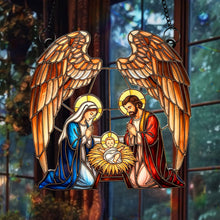Load image into Gallery viewer, “Blessings of the Holy Family” - Personalized Suncatcher Ornament - Unique Christmas Gift for Christians, Family & Friends Ornament MagicInPrints