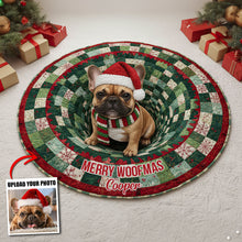 Load image into Gallery viewer, "Unleash Holiday Spirit!" – Custom Photo Christmas Gifts for Dog Lovers – Personalized Quilted Round Mat Doormat MagicInPrints