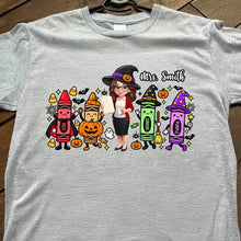 Load image into Gallery viewer, Personalized Halloween Teacher Tee Custom Gift for Educators