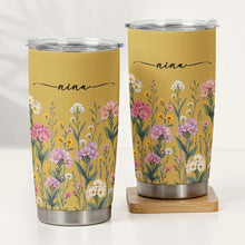 Load image into Gallery viewer, Personalized Insulated Travel Tumbler Custom Floral Gift for Sister