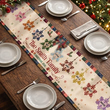 Load image into Gallery viewer, Personalized Christmas Table Runner Snowflake Patchwork Gift for Family