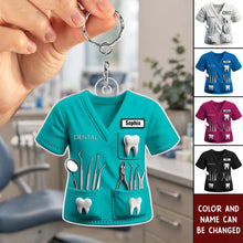 Load image into Gallery viewer, Personalized Acrylic Dental Keychain Gift for Dentist