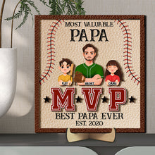 Load image into Gallery viewer, Most Valuable Baseball Dad Personalized Wood Sign Wood Sign PopCulturePrints