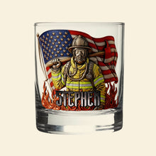 Load image into Gallery viewer, Blaze of Honor Whiskey Glass - Personalized Gift for Firefighters Whiskey Glass MagicInPrints