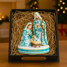 Load image into Gallery viewer, "Embrace the Spirit of Christmas - Toile de Jouy Nativity Ornament, Personalized Gift for Believers" Ornament MagicInPrints