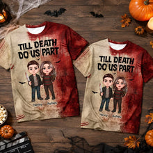 Load image into Gallery viewer, Personalized Horror Couple T-Shirt Gift for Halloween