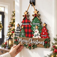 Load image into Gallery viewer, Personalized Wooden Sign for Grandma and Grandpa Christmas Gift