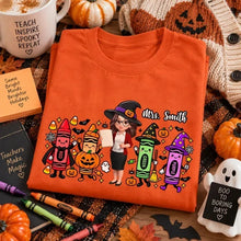 Load image into Gallery viewer, Personalized Halloween Teacher Tee Custom Gift for Educators