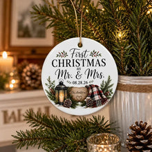 Load image into Gallery viewer, Personalized Ceramic Ornament First Christmas as Mr & Mrs Couple Gift