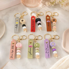 Load image into Gallery viewer, Personalized PU Leather Daisy Keychain Creative Gift for Her