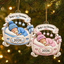 Load image into Gallery viewer, Personalized Baby's 1st Christmas Acrylic Ornament Gift for Family