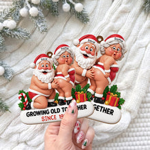 Load image into Gallery viewer, Personalized Wooden Ornament Playful Santa Couple Gift for Wife