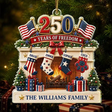 Load image into Gallery viewer, Personalized U.S. Flag Acrylic Ornament Custom Family Keepsake