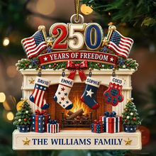 Load image into Gallery viewer, Personalized U.S. Flag Acrylic Ornament Custom Family Keepsake