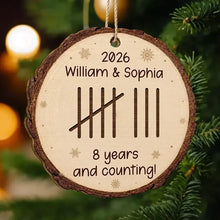 Load image into Gallery viewer, Personalized Wooden Ornament Custom Couple Gift Anniversary Rustic Snowflake