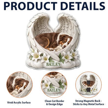 Load image into Gallery viewer, Personalized Acrylic Pet Memorial Magnet with Angel Wings Gift for Pet Owners