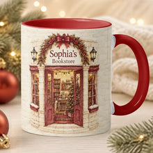 Load image into Gallery viewer, Personalized Vintage Bookstore Christmas Mug Unique Gift for Book Lovers