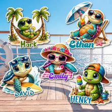 Load image into Gallery viewer, Personalized Acrylic Turtle Magnet Gift for Family Travelers