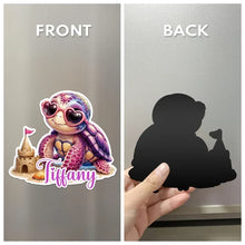 Load image into Gallery viewer, Personalized Acrylic Turtle Magnet Gift for Family Travelers