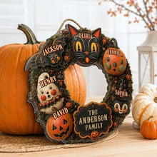 Load image into Gallery viewer, Personalized Wooden Halloween Sign Custom Family Decor Gift