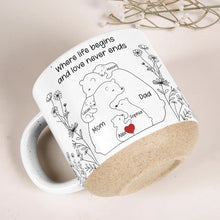 Load image into Gallery viewer, Personalized Pottery Mug with Bears and Quote Gift for Family