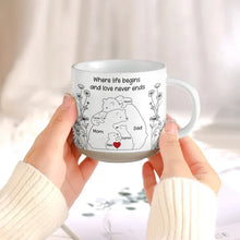 Load image into Gallery viewer, Personalized Pottery Mug with Bears and Quote Gift for Family